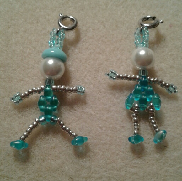 March birthstone beaded boy and girl charm or earrings! PRICE IS FIRM - Picture 1 of 1